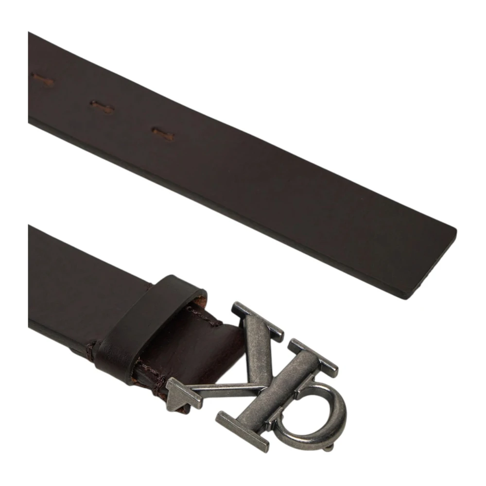 Calvin Klein Jeans Klassieke Leren Gesp Riem Brown Heren