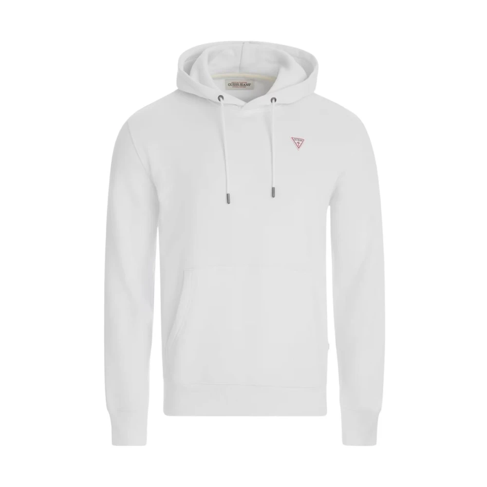 Guess Men's White Hoodies,, Hooded Sweatshirt Medium