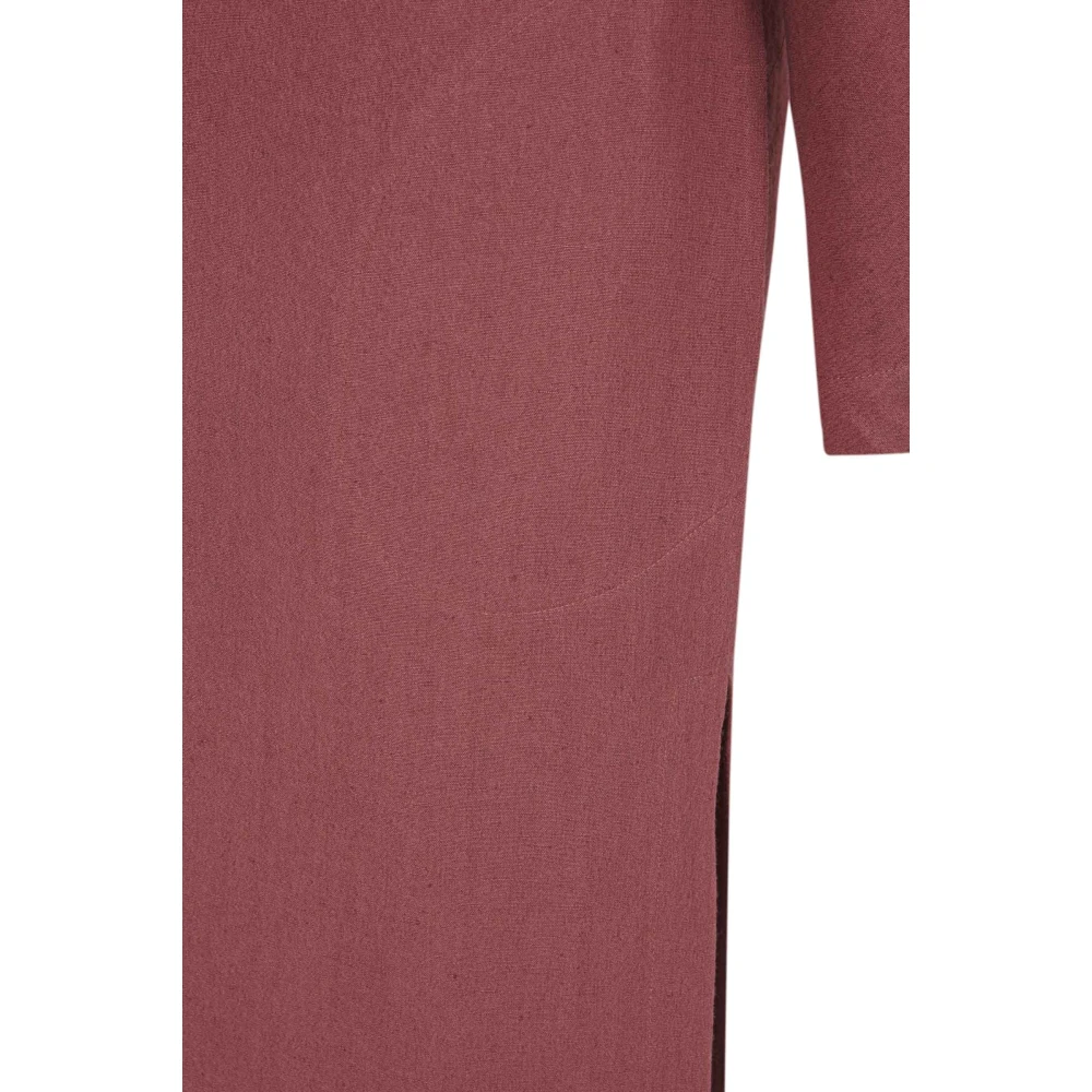 Cortana Margot midi jurk in linnen en wol Red Dames
