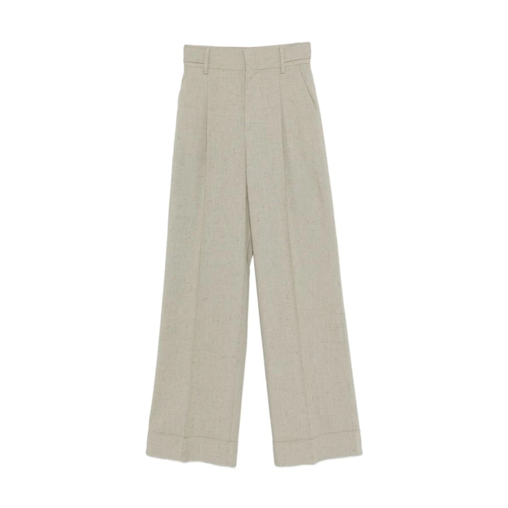 Alberta Ferretti Women's Gray Wide Trousers
