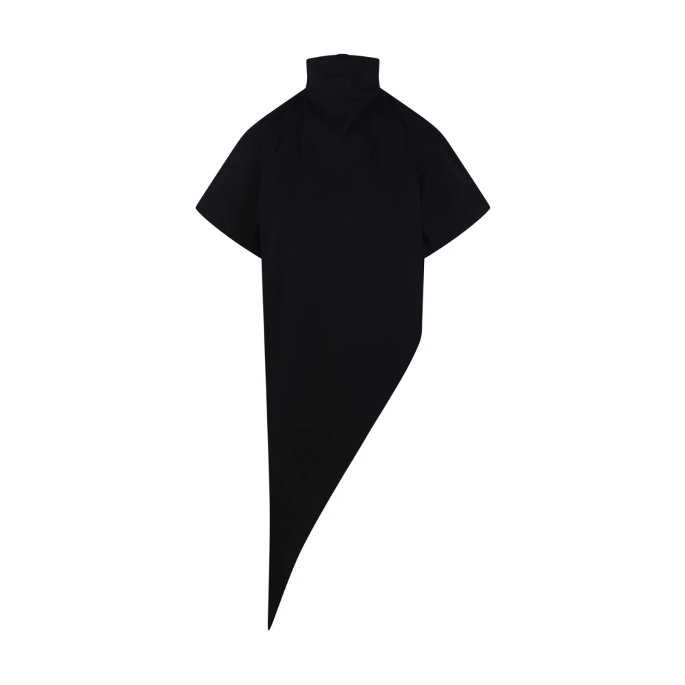 Alaïa Black T-Shirts, Female, S, Triangle Cotton Jersey T-Shirt