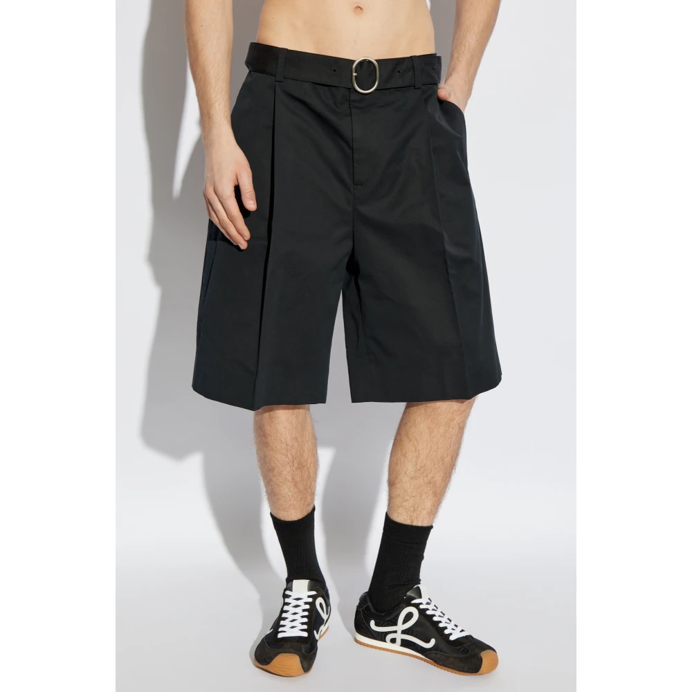 Jil Sander Shorts met riem Black Heren