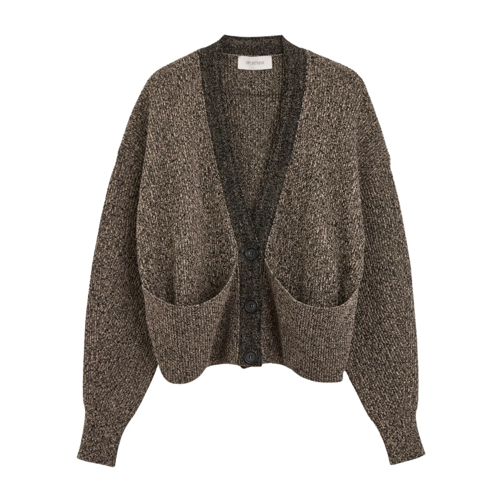 SPORTMAX Stijlvolle Gebreide Cardigan Sweater Brown Dames