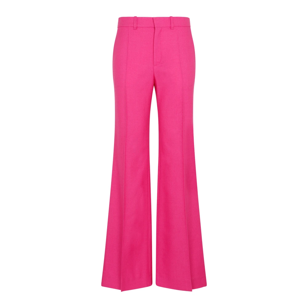 Chloé Framboos Wol Zijde Kasjmier Broek Pink Dames