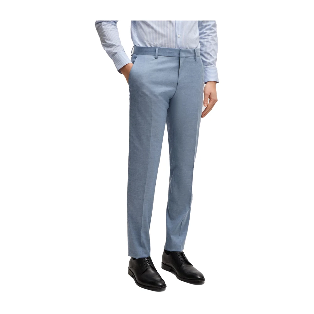 Hugo Boss Stijlvol Slim Fit Driedelig Pak Blue Heren