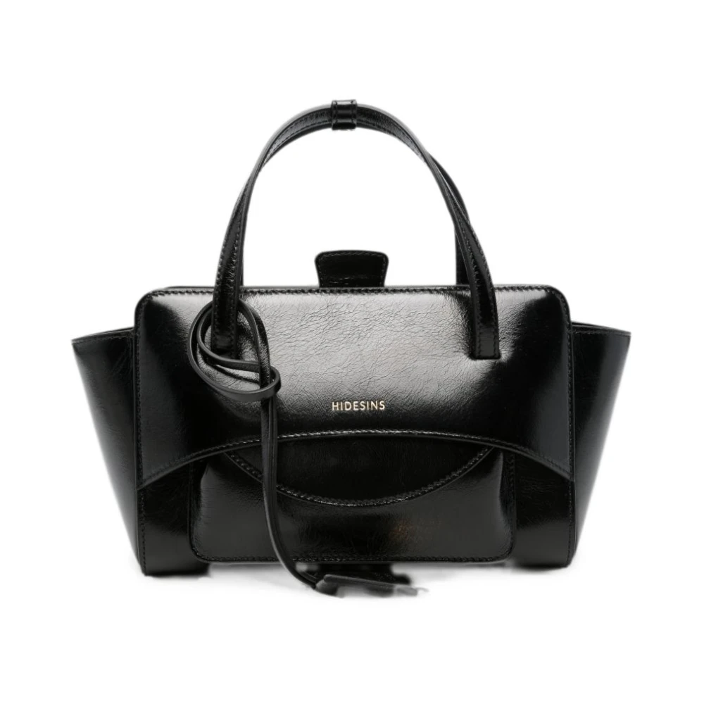 Hidesins Black Flap Small Leather Tote - Female - Handbags - One Size - Bags