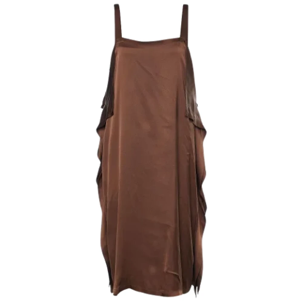 Bottega Veneta Vintage Pre-owned Silk dresses Brown Dames