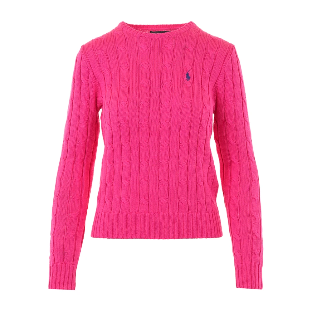 Polo Ralph Lauren Women's Pink Round-Neck Knitwear, S, Julianna Long Sleeve Pullover