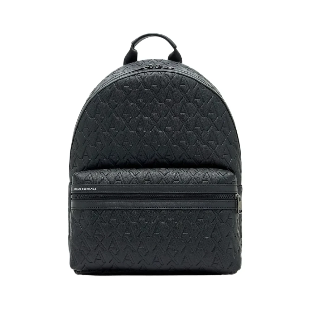 Armani Exchange Uomo Nero - Zaino Eco-Friendly Con Chiusura A Zip - Bags - One Size - Immagine 8
