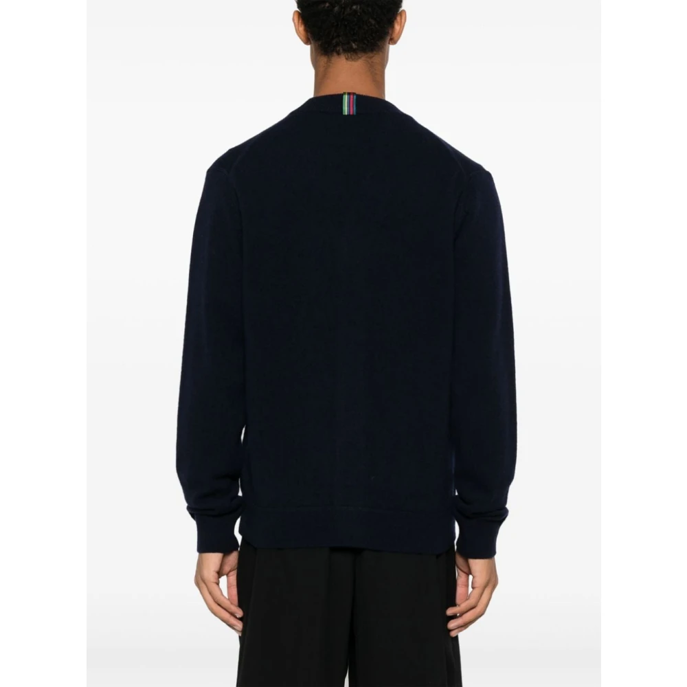 Paul Smith Blauwe Merinowol V-hals Trui Blue Heren