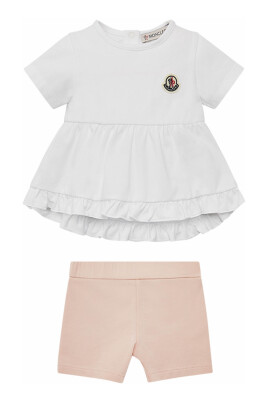 white-ruffled-dress-and-shorts-set