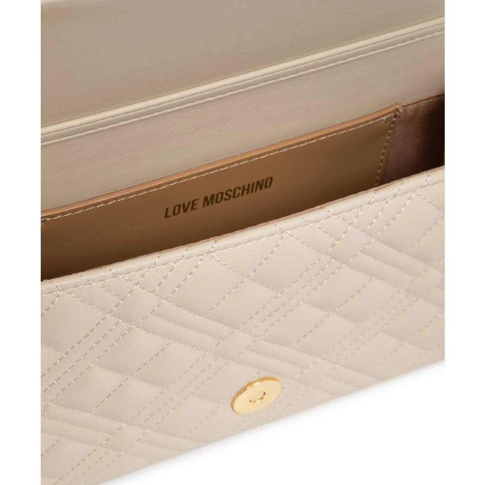 Love Moschino Stijlvolle Schoudertas met Magneetsluiting Beige Dames