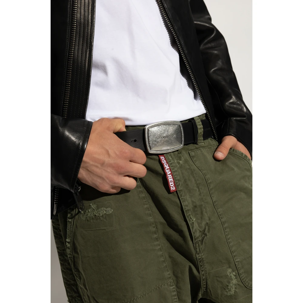 Dsquared2 Leren riem Black Heren