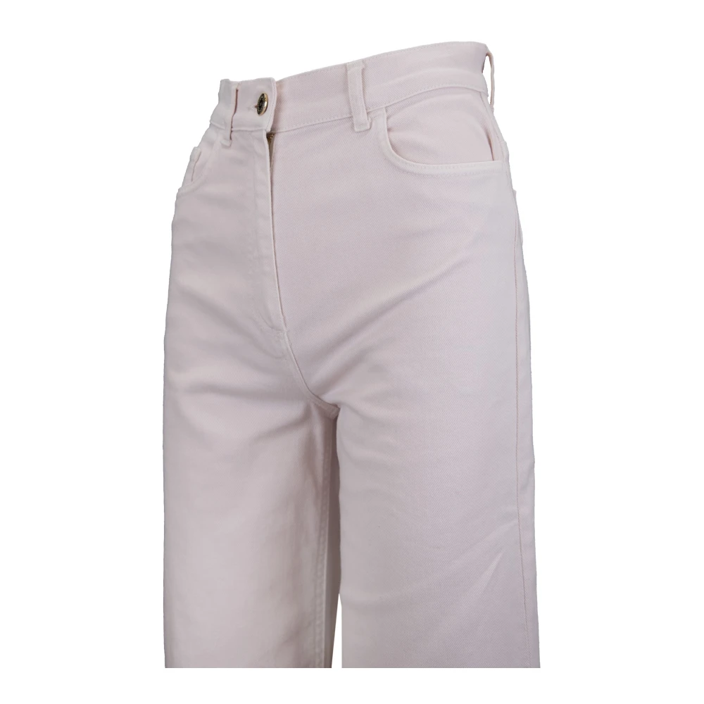 Elisabetta Franchi Ritssluiting Knoop Dames Jeans Pink Dames