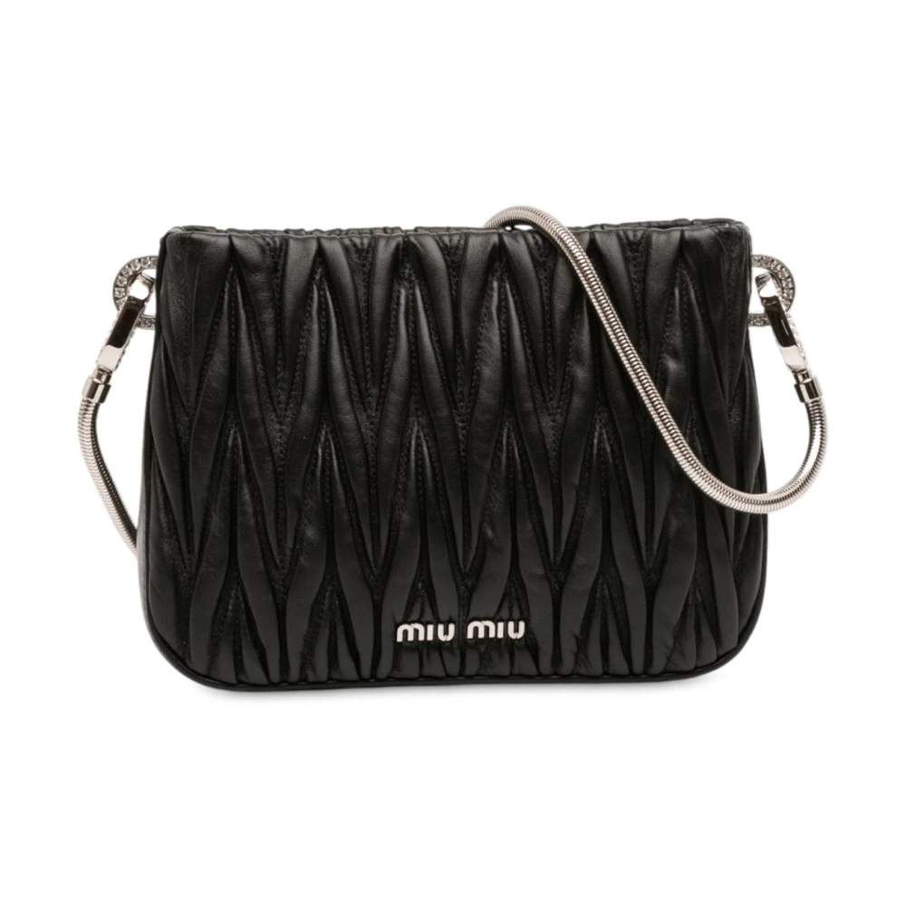 Miu Miu Pre-Owned Women's Black Pre-Owned Vintage Quilted Leather Shoulder Bag