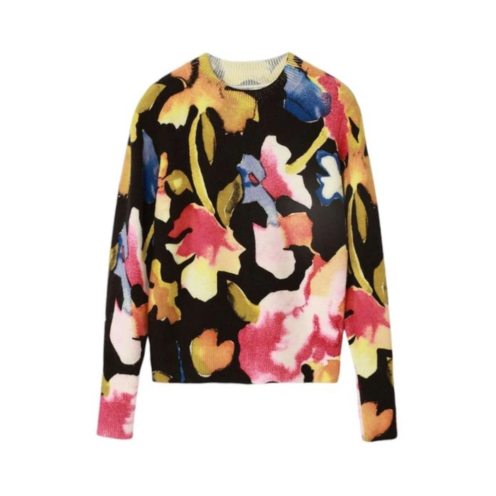 Desigual Zwarte Acryl Gebreide Tops & T-Shirts Multicolor Dames