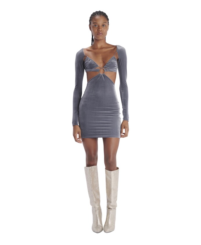 robe-mini-en-velours-a-manches-longues