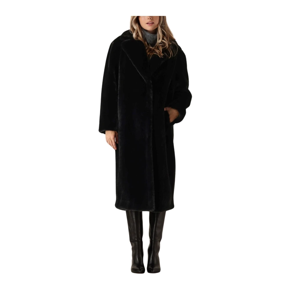 Stand Studio Maria Soft Coat Winter Stijlvol Black Dames