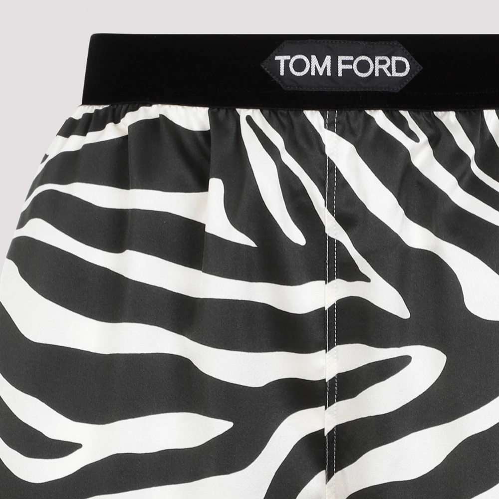 Tom Ford Zebra Patroon Zijden Pyjamashorts Multicolor Dames