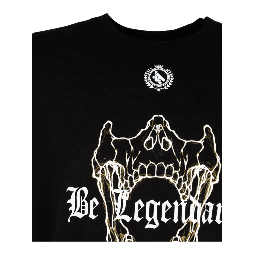 Les Hommes Elegante Ronde Hals T-Shirt Black Heren