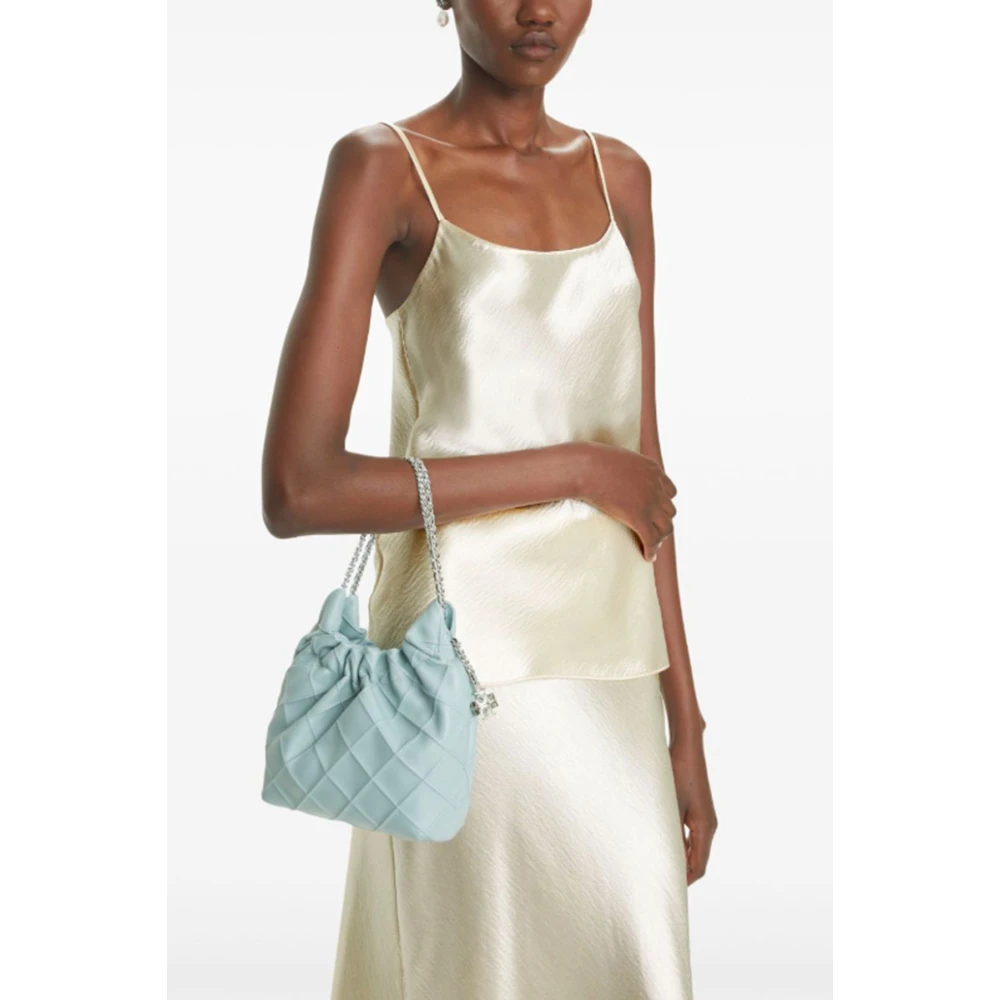 TORY BURCH Heldere Blauwe Nappa Leren Schoudertas Blue Dames