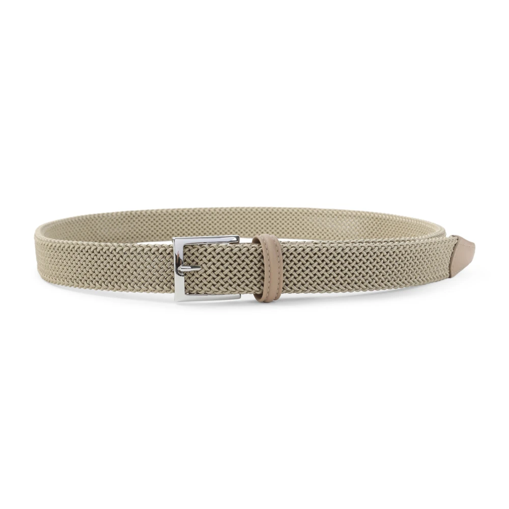 Kiton Neutrale leren riem voor mannen Beige Heren
