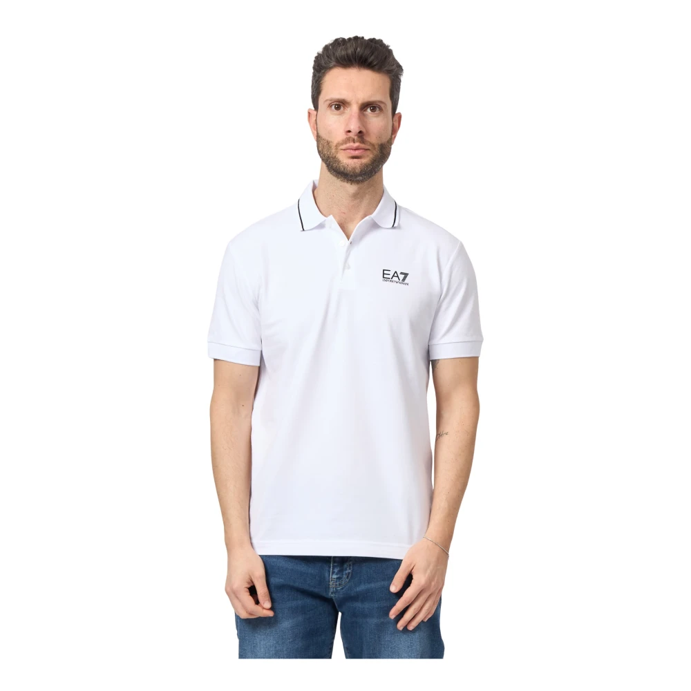 Emporio Armani Polo Shirts, Male, L, Slim Fit Polo Shirt White