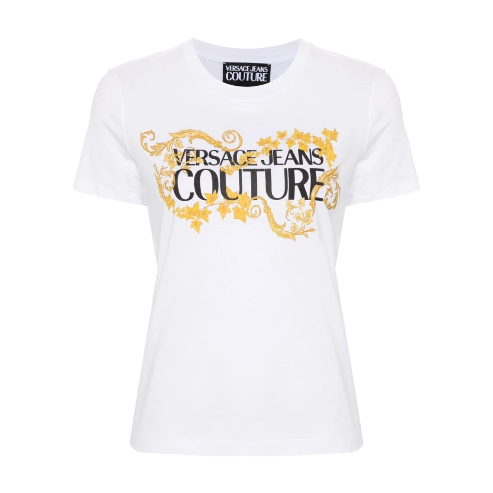 Versace Jeans Couture Witte Sweater met Logoprint van Katoen White Dames