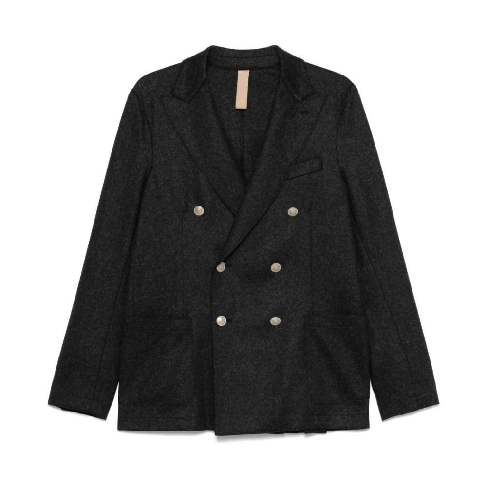 Eleventy Men's Gray Blazers, M, Black Blazer With Button Closure And Pockets