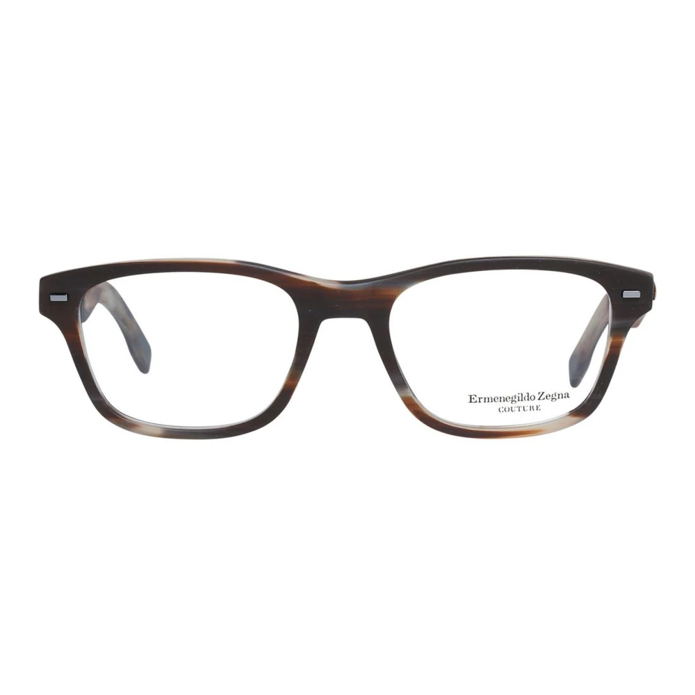Ermenegildo Zegna Bruine Trapezium Optische Brillen met Veerscharnier Brown Heren