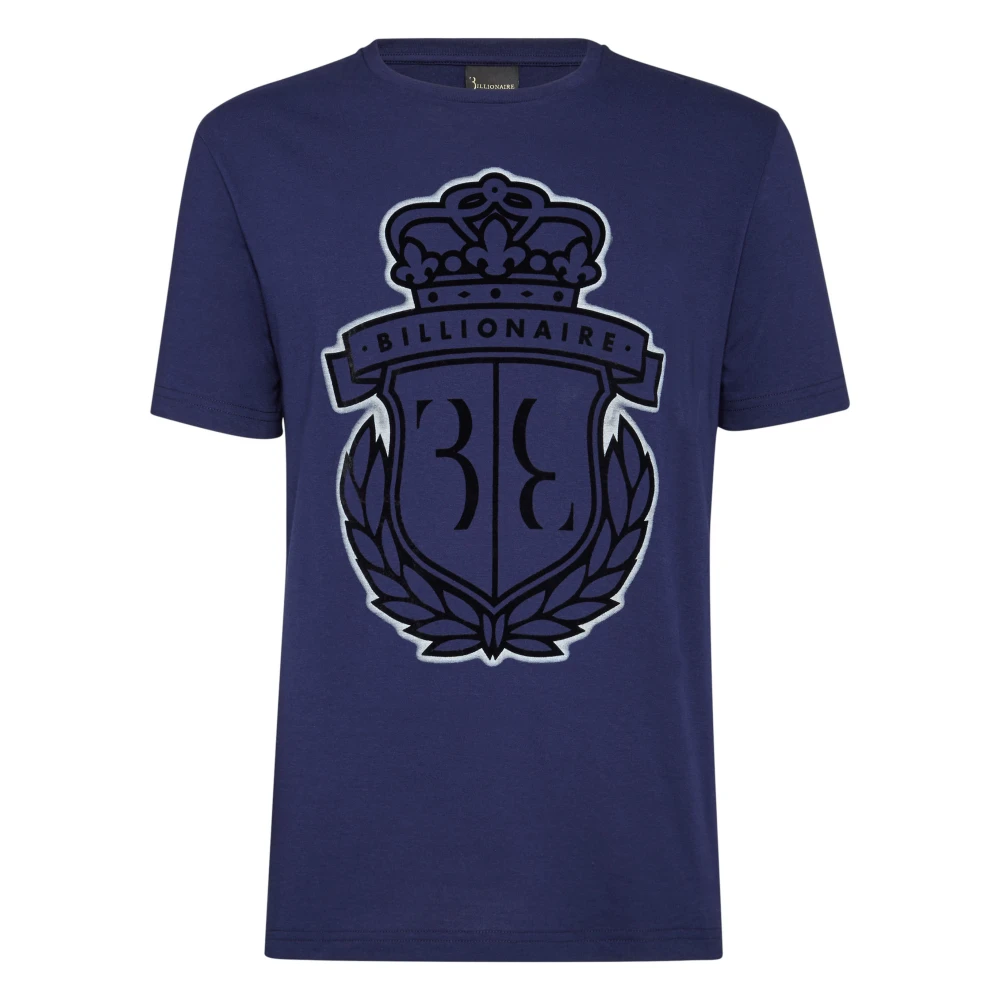Billionaire Mannelijk Blauw T-Shirt Ronde Hals Crest