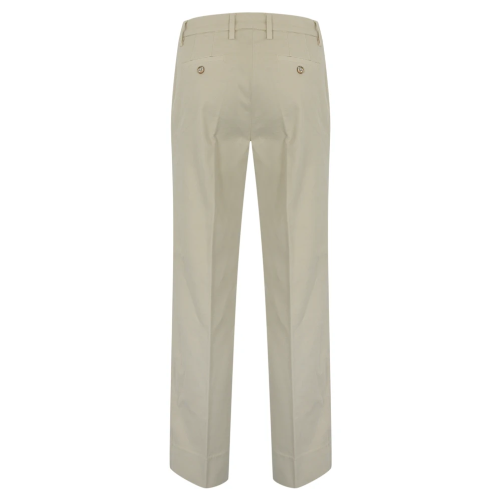 Re-Hash Beige Katoenen Broek Regular Fit Beige Dames