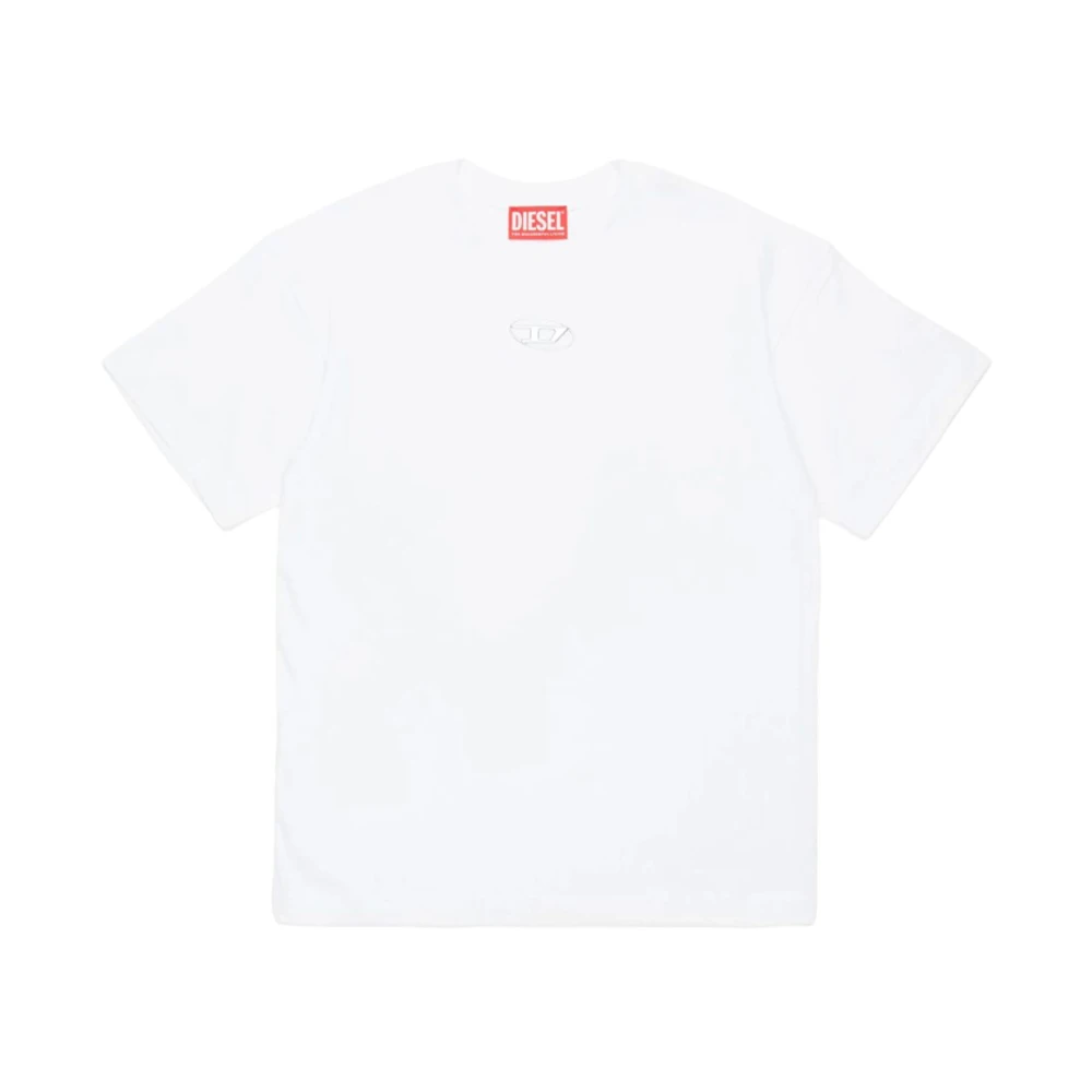 Diesel Boys White Kids Short Sleeve T-Shirts, 6 Y, Cotton Short Sleeve T-Shirt