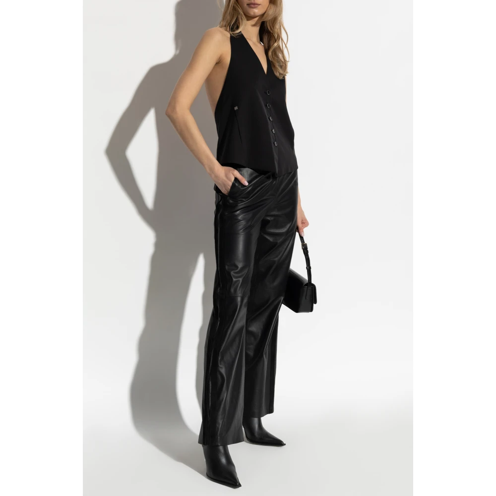 IRO Leren broek Uleth Black Dames