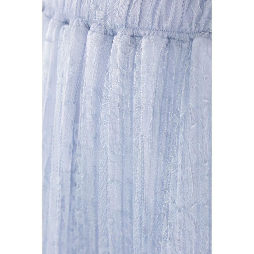 Ermanno Scervino Blauwe Kant Plooirok Blue Dames