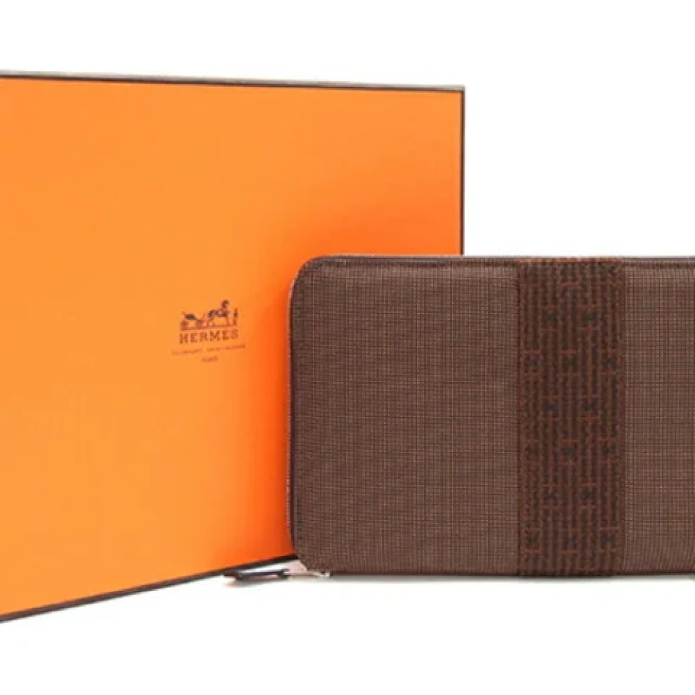 Hermès Vintage Pre-owned Canvas wallets Brown Heren