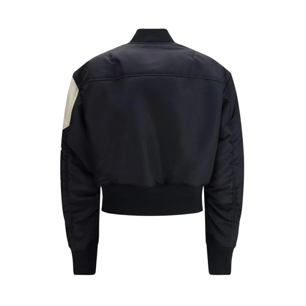 Moose Knuckles Moderne Gewatteerde Bomberjack met Geribbelde Details Black Dames