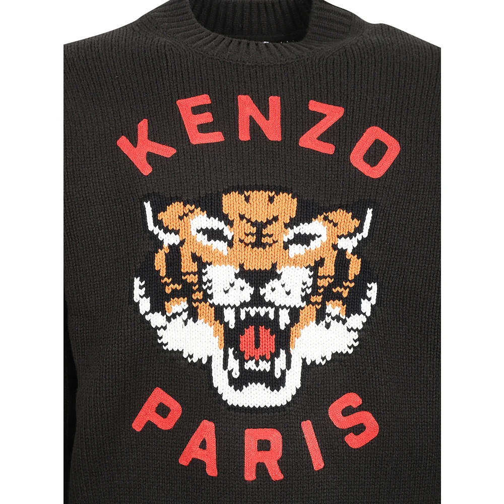 Kenzo Zwarte Lucky Tiger Jumper Sweater Black Heren