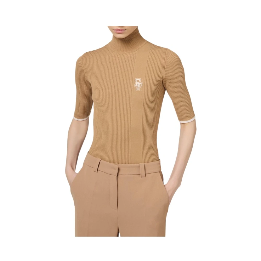 Elisabetta Franchi Stijlvolle Gebreide Top Brown Dames