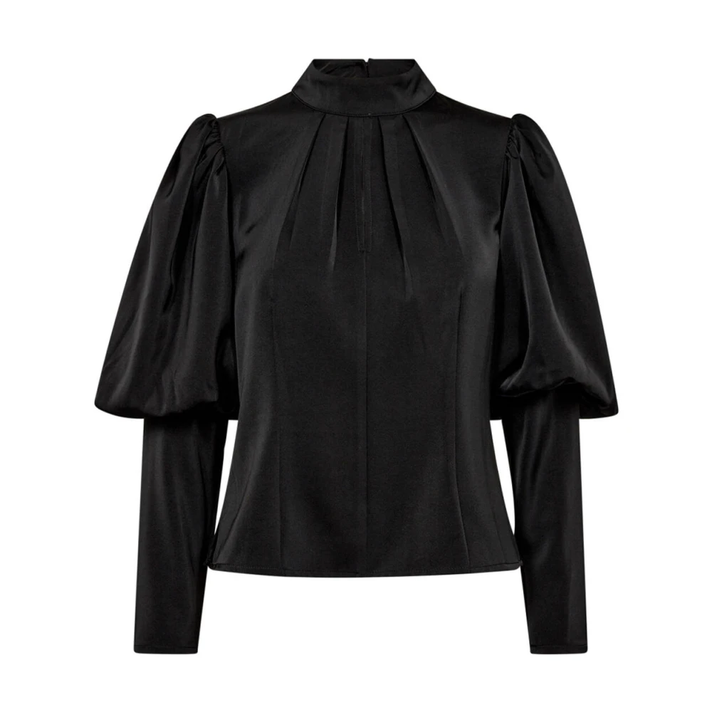 Co'Couture Öppen Rygg Blus Långärmad Topp Black, Dam