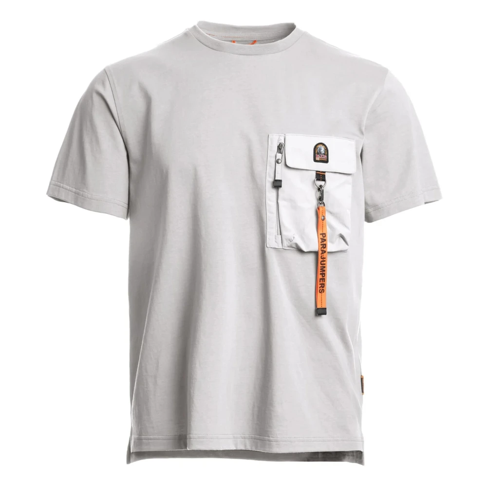 Parajumpers T-shirt met ritssluiting zak Gray Heren