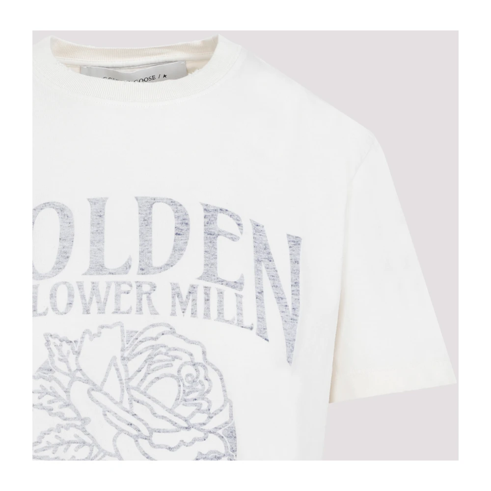Golden Goose Heritage White T-shirt voor vrouwen Beige Dames