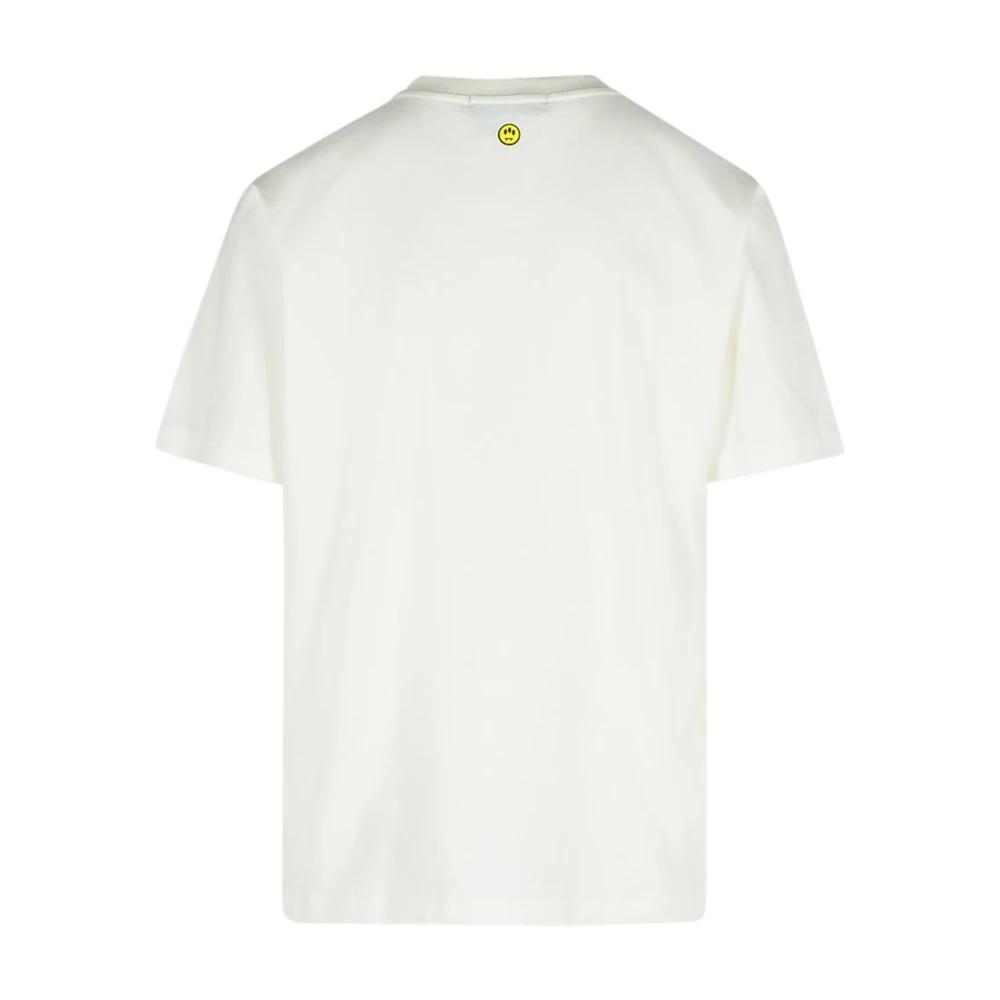 Barrow Wit Crew Neck T-shirt met Front Print White Heren