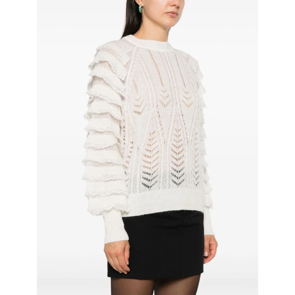 Twinset Roomwit Gebreide Ruche Sweaters White Dames