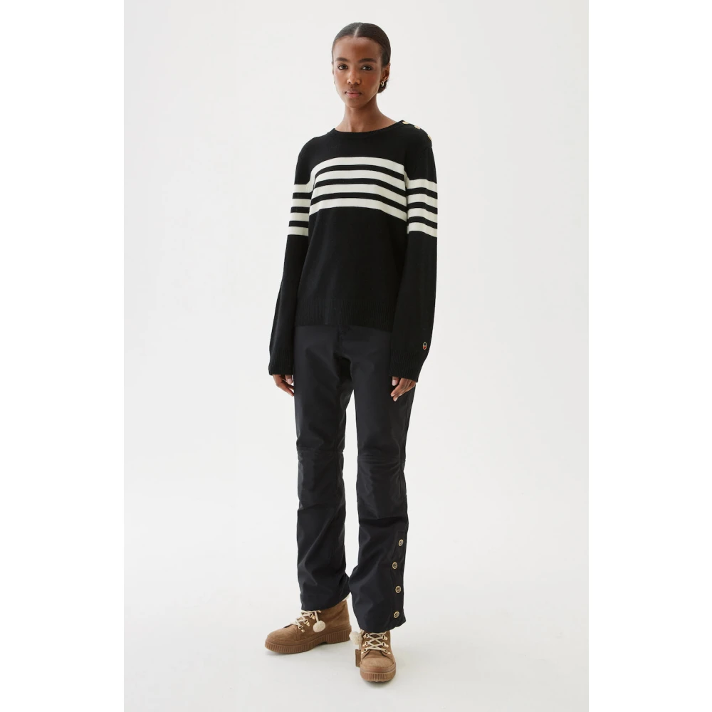 Busnel Alexandra Gestreepte Trui Black Dames