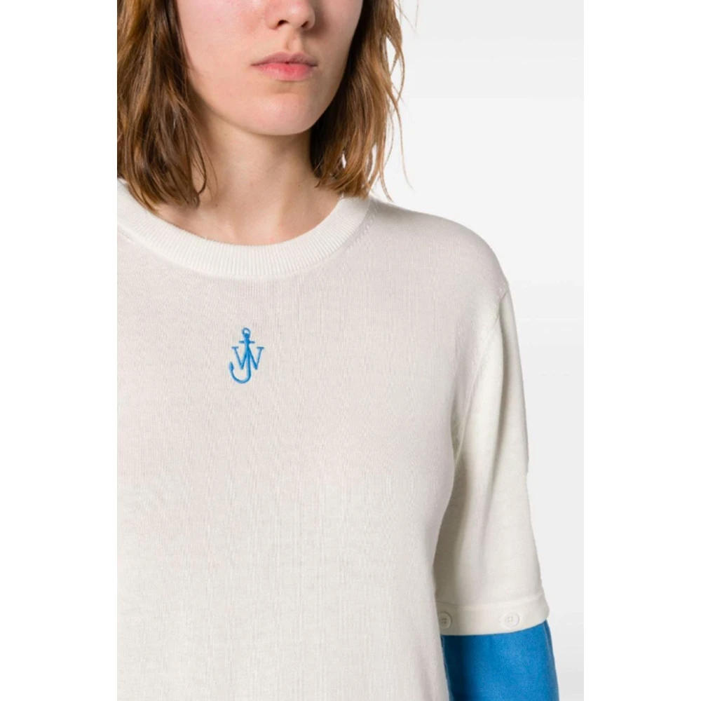 JW Anderson Witte Zijde Katoen Blend Sweater White Dames
