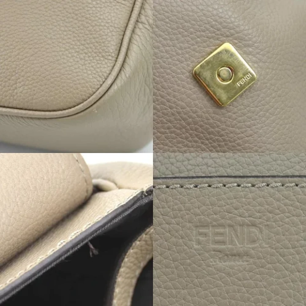 Fendi Vintage Pre-owned Leather fendi-bags Beige Dames