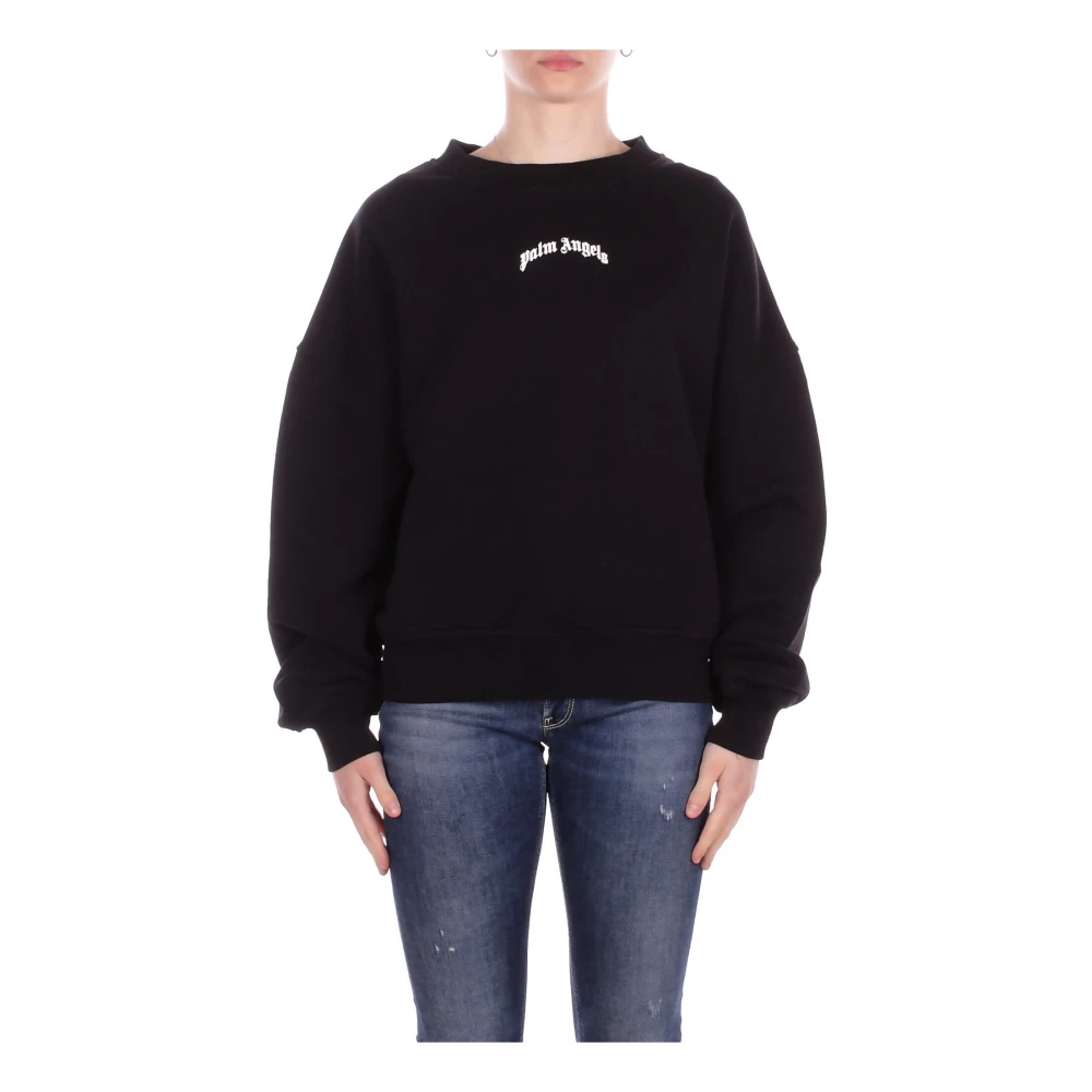 Palm Angels Women's Black Front And Back Logo Sweatshirt - Sweatshirts - Xl - Sweatshirts & Hoodies