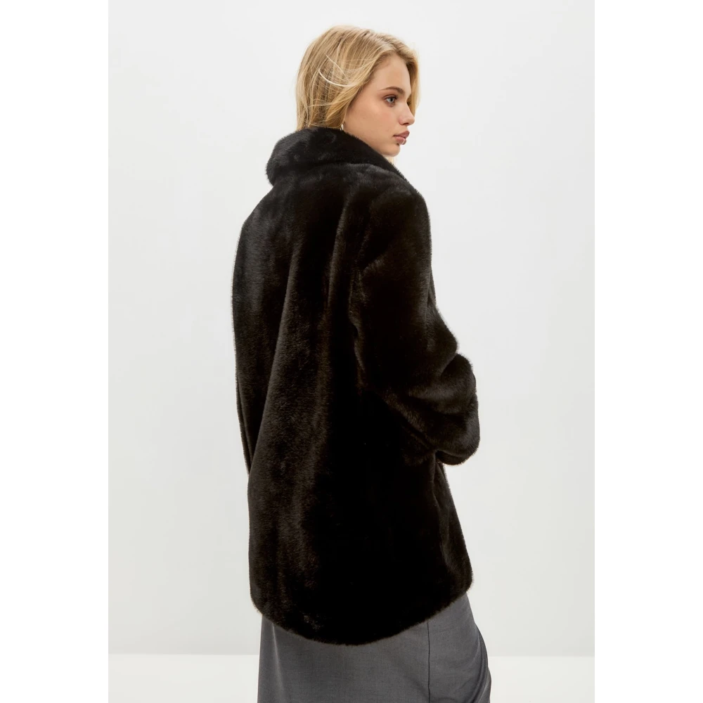 Cesare Gaspari Faux Fur & Shearling Jackets Black Dames