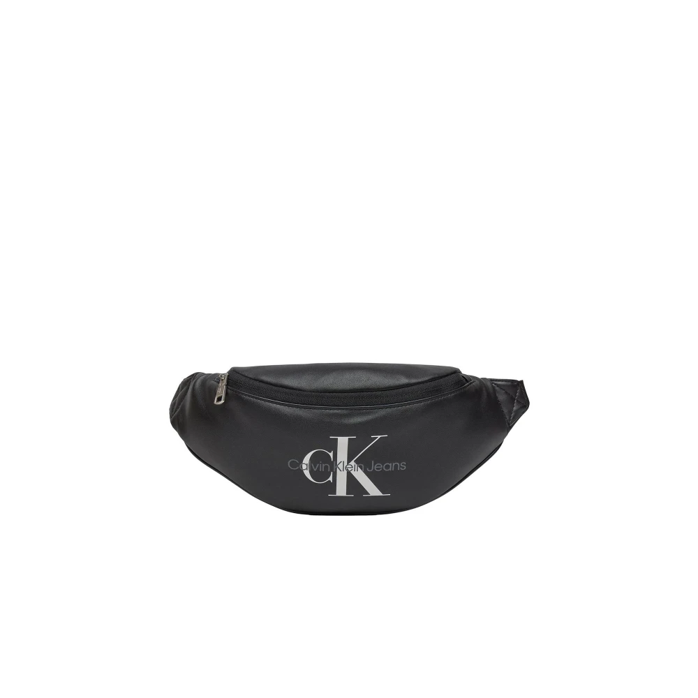 Calvin Klein Jeans Stijlvolle Zwarte Rits Tas voor Mannen Black Heren